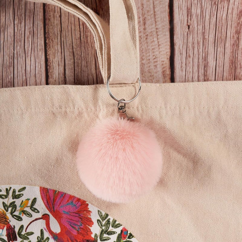 Homtable 12 Pcs Small Faux Fur Pom Pom Balls 2.75 in Fur Fluffy Pompom Ball with Elastic Loop for Hats, Shoes, Scarves, Gloves, Bags, Key Chain Charms Accessories, 2 3/4 inches (Pink) - Image 4